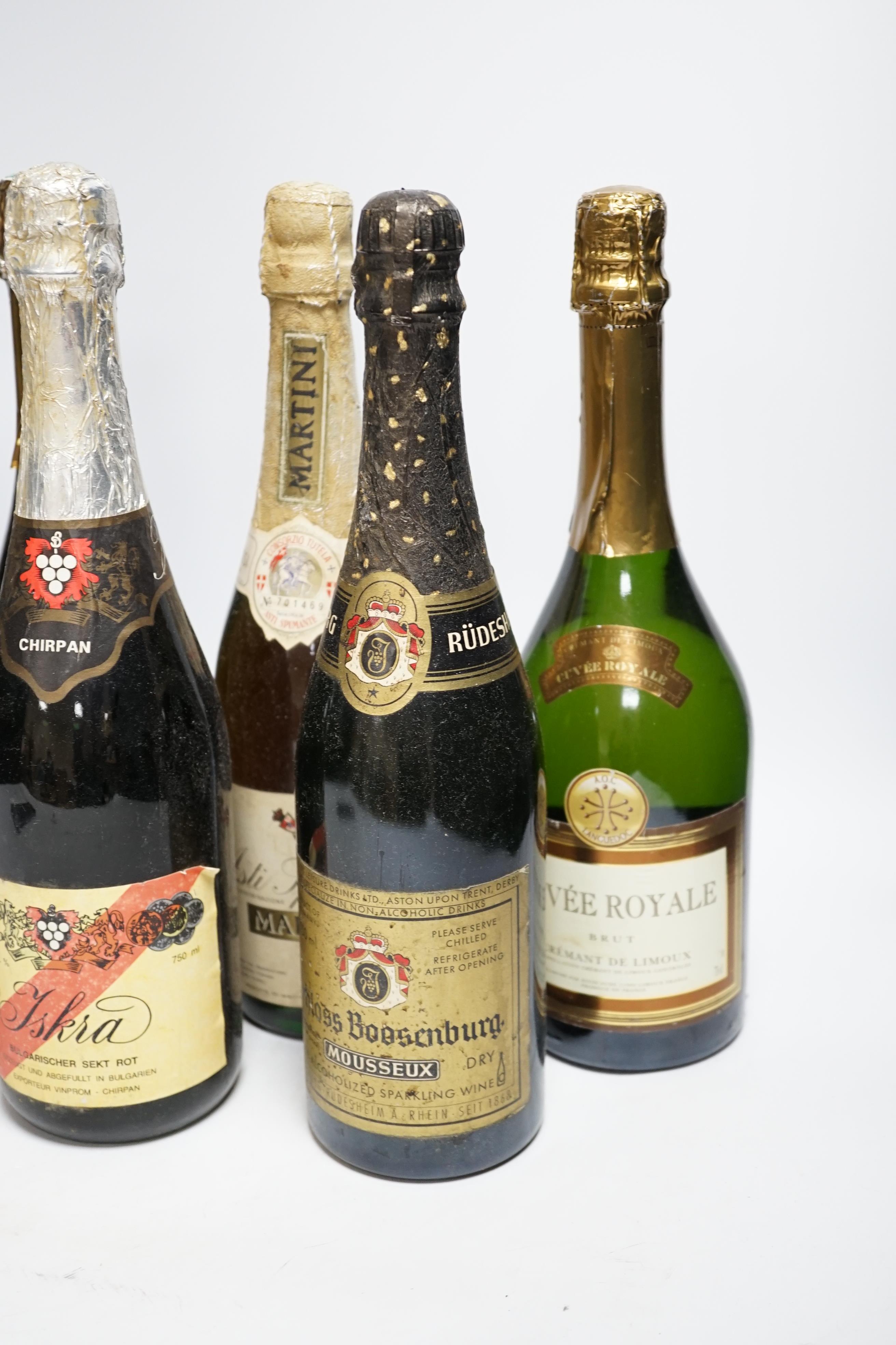 Seven bottles of Champagne and other sparkling wine including Moët & Chandon
